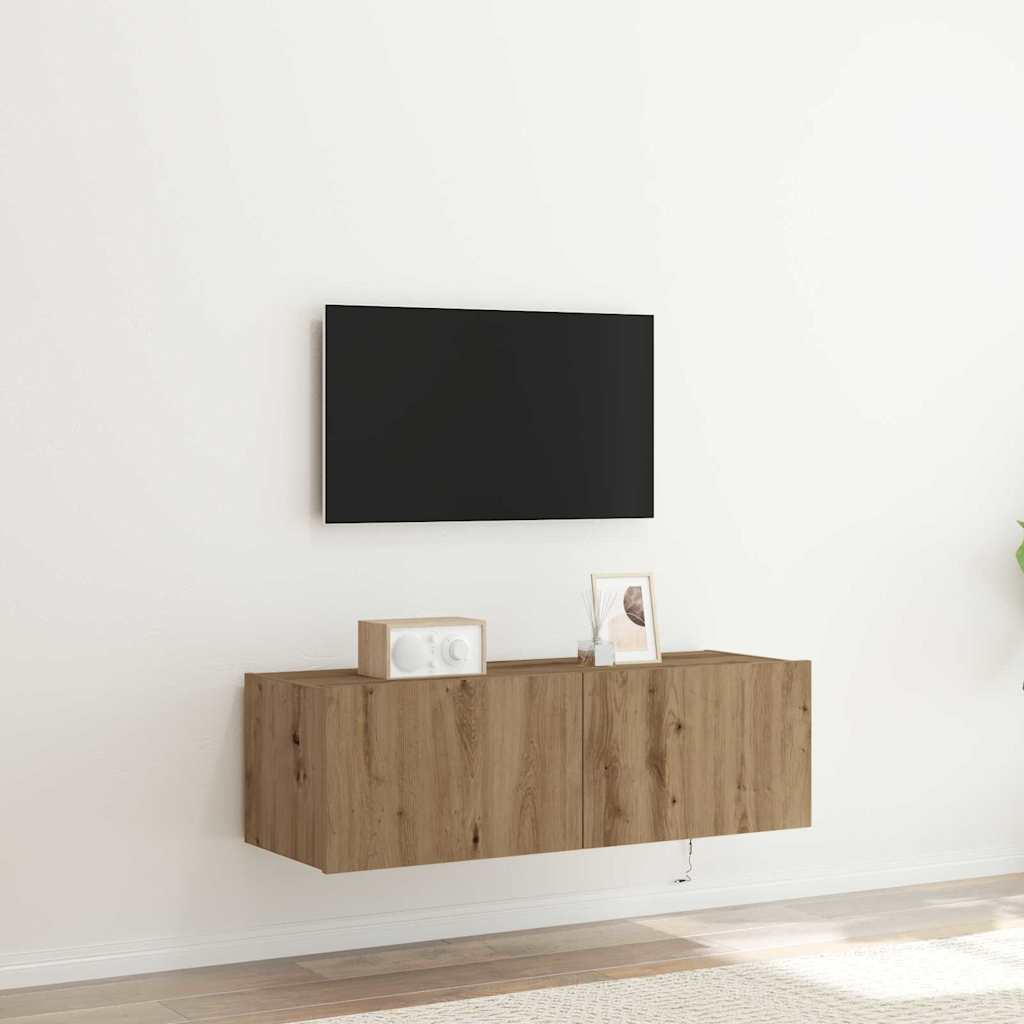 vidaXL TV cabinet with LED lights 30.5x35x30 cm white
