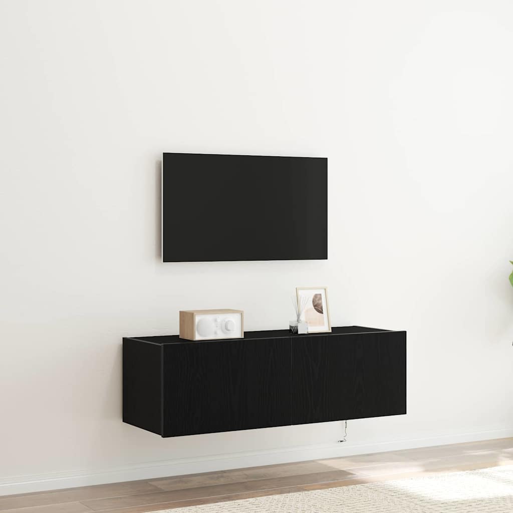 vidaXL TV cabinet with LED lights 30.5x35x30 cm white
