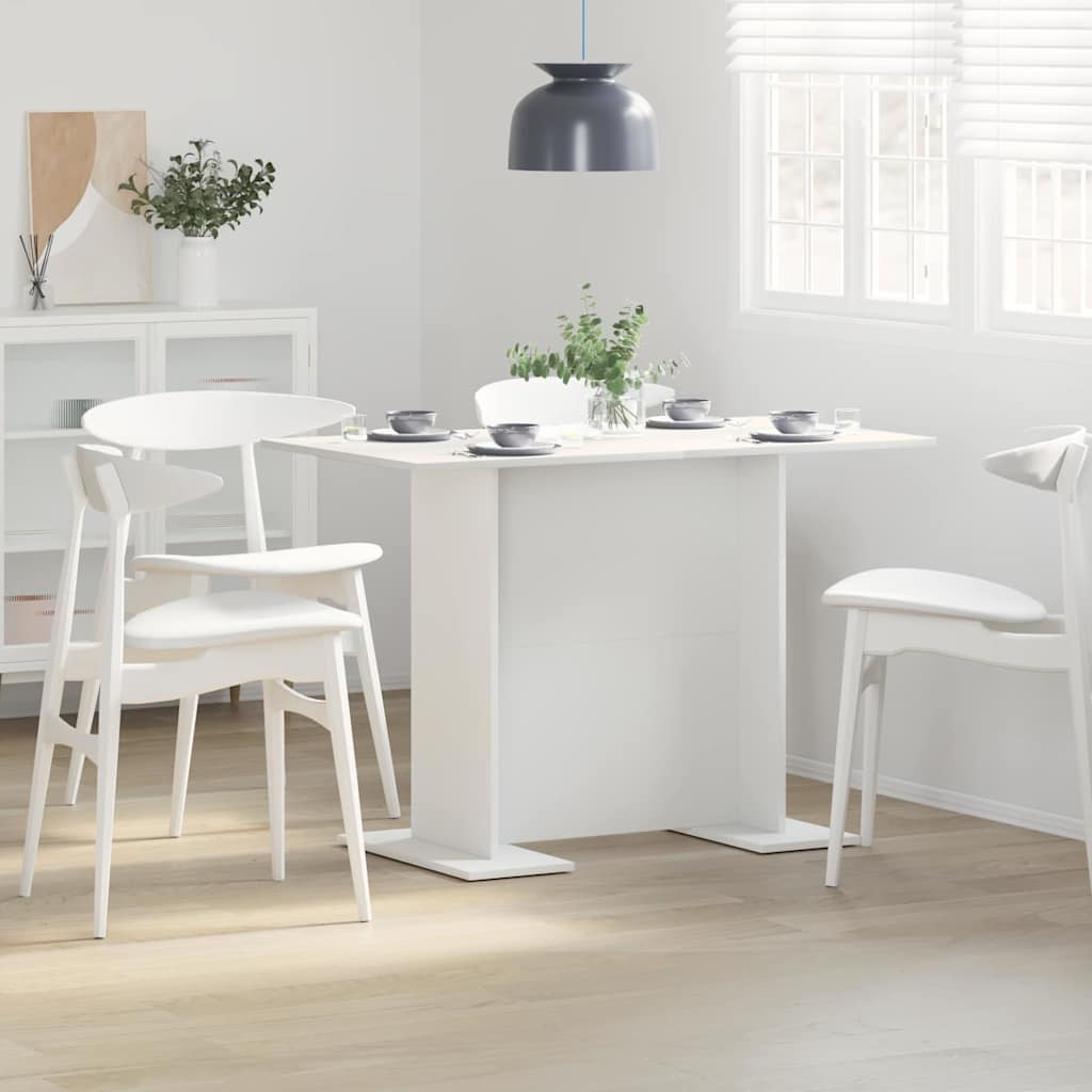 vidaXL Dining Table 110x60x75 cm Engineered Wood White