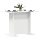 vidaXL Dining Table 110x60x75 cm Engineered Wood White
