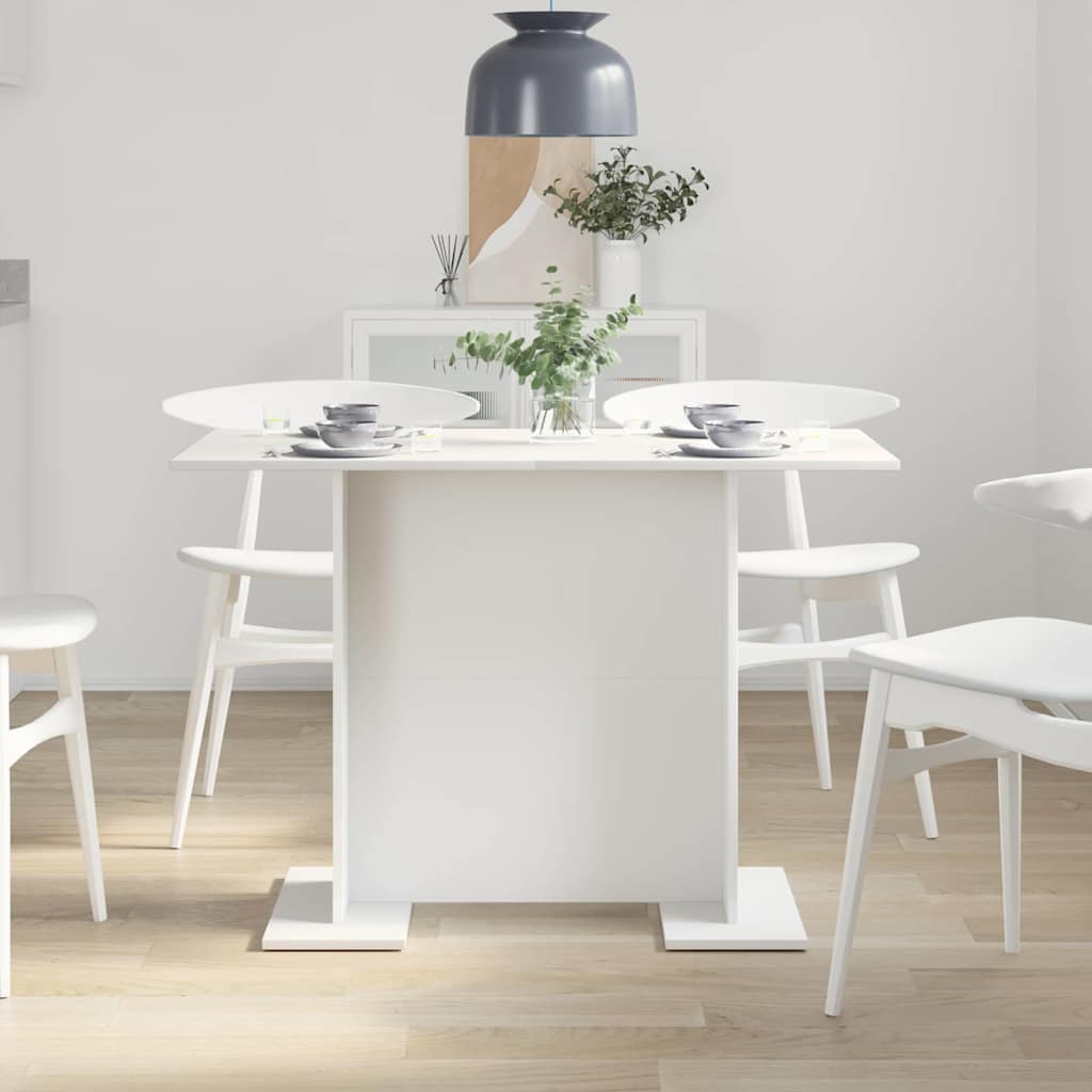 vidaXL Dining Table 110x60x75 cm Engineered Wood White