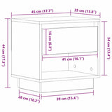 vidaXL Nachtkastje 45x34x44 cm bewerkt hout wit