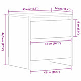 vidaXL Nachtkastje 45x34,5x44,5 cm bewerkt hout wit