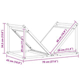vidaXL Brandhoutrek 70x43x34,5 cm koudgewalst staal zwart