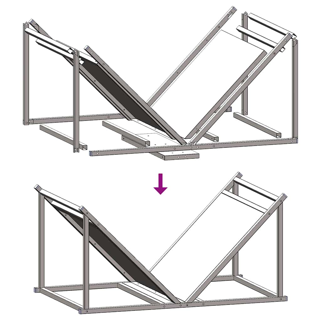 vidaXL Brandhoutrek 70x43x34,5 cm koudgewalst staal zwart