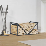 vidaXL Brandhoutrek 70x43x34,5 cm koudgewalst staal zwart