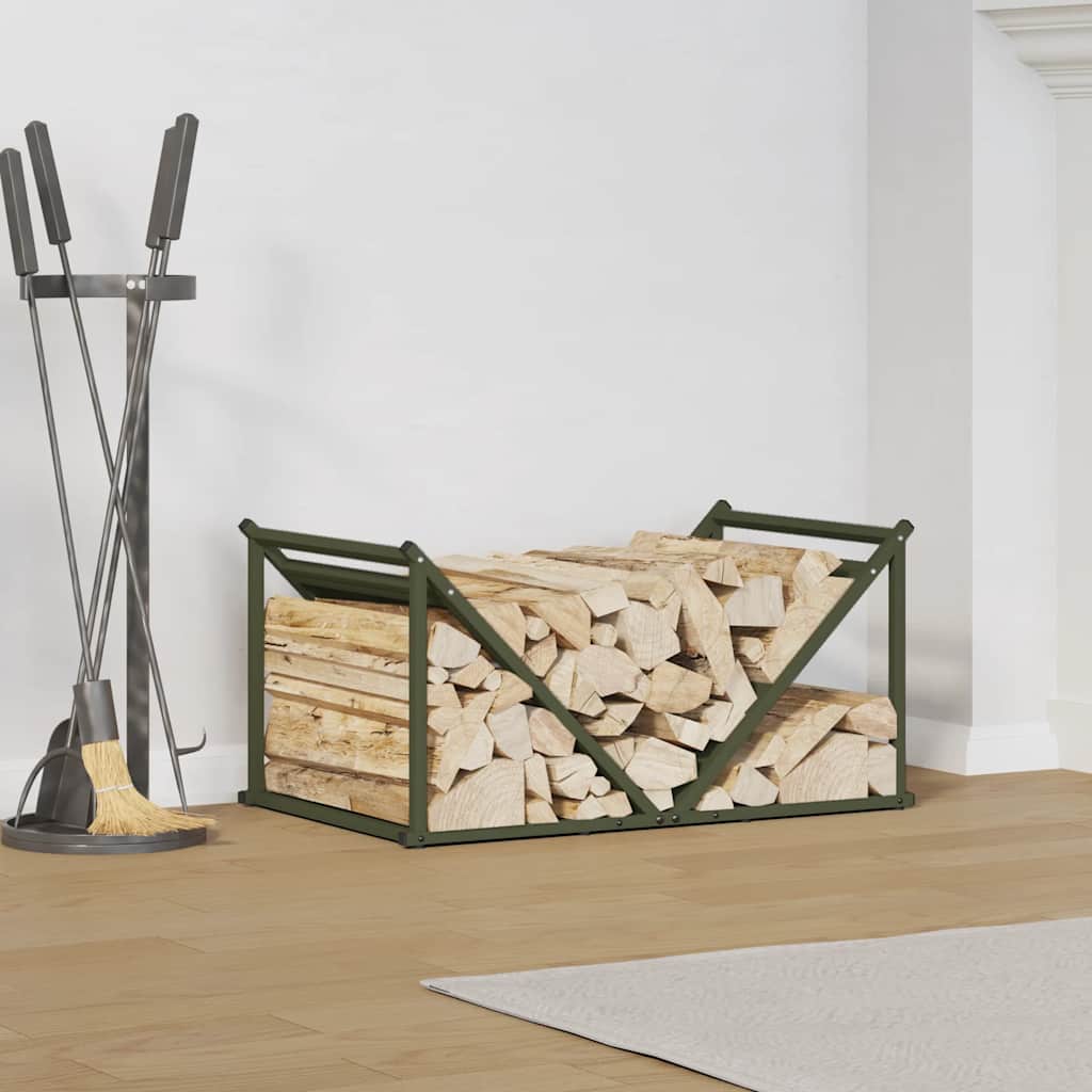 vidaXL Brandhoutrek 70x43x34,5 cm koudgewalst staal zwart