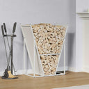 vidaXL Brandhoutrek 69,5x35x81 cm koudgewalst staal zwart
