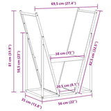 vidaXL Brandhoutrek 69,5x35x81 cm koudgewalst staal zwart