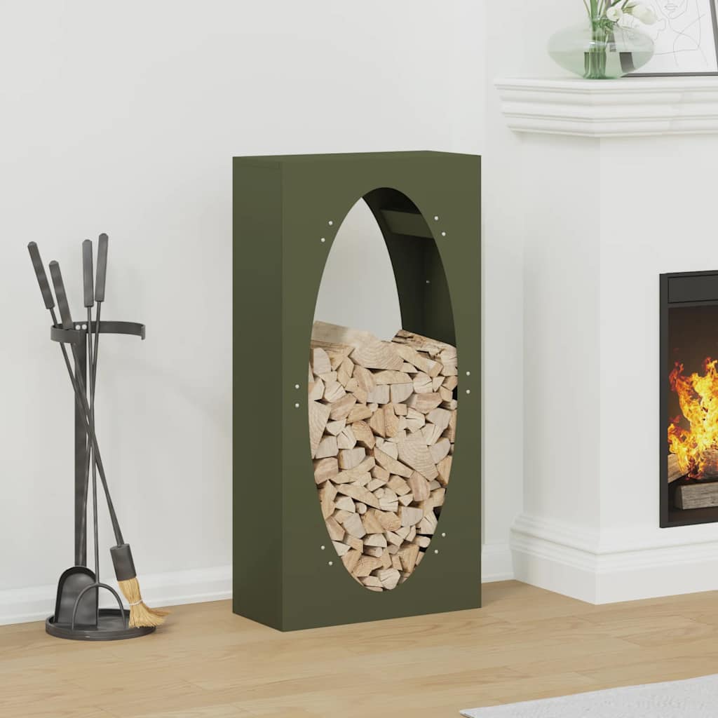 vidaXL Brandhoutrek 50x23x100 cm koudgewalst staal zwart
