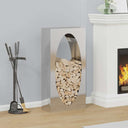 vidaXL Brandhoutrek 50x23x100 cm koudgewalst staal zwart