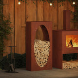vidaXL Brandhoutrek 50x23x100 cm koudgewalst staal zwart