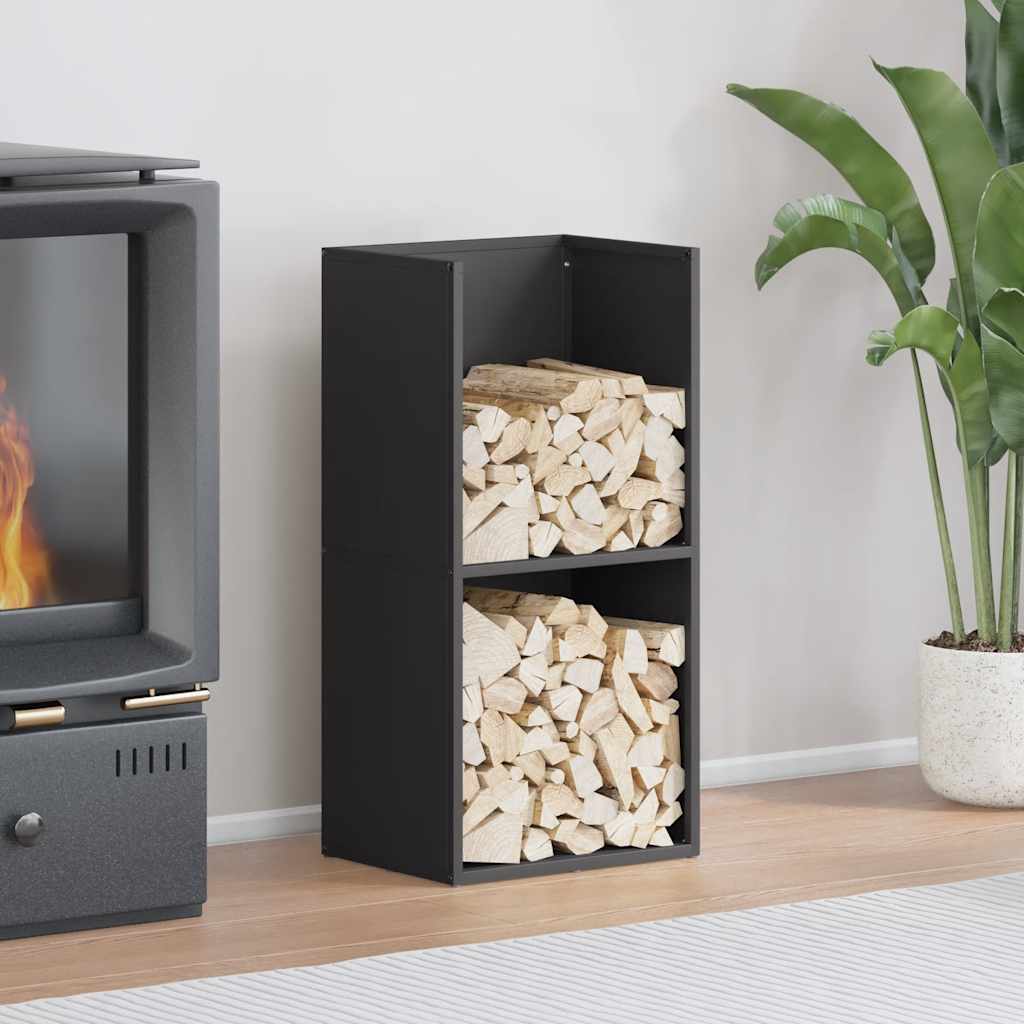 vidaXL Brandhoutrek 40x30x80 cm koudgewalst staal zwart