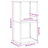 vidaXL Brandhoutrek 40x30x80 cm koudgewalst staal zwart