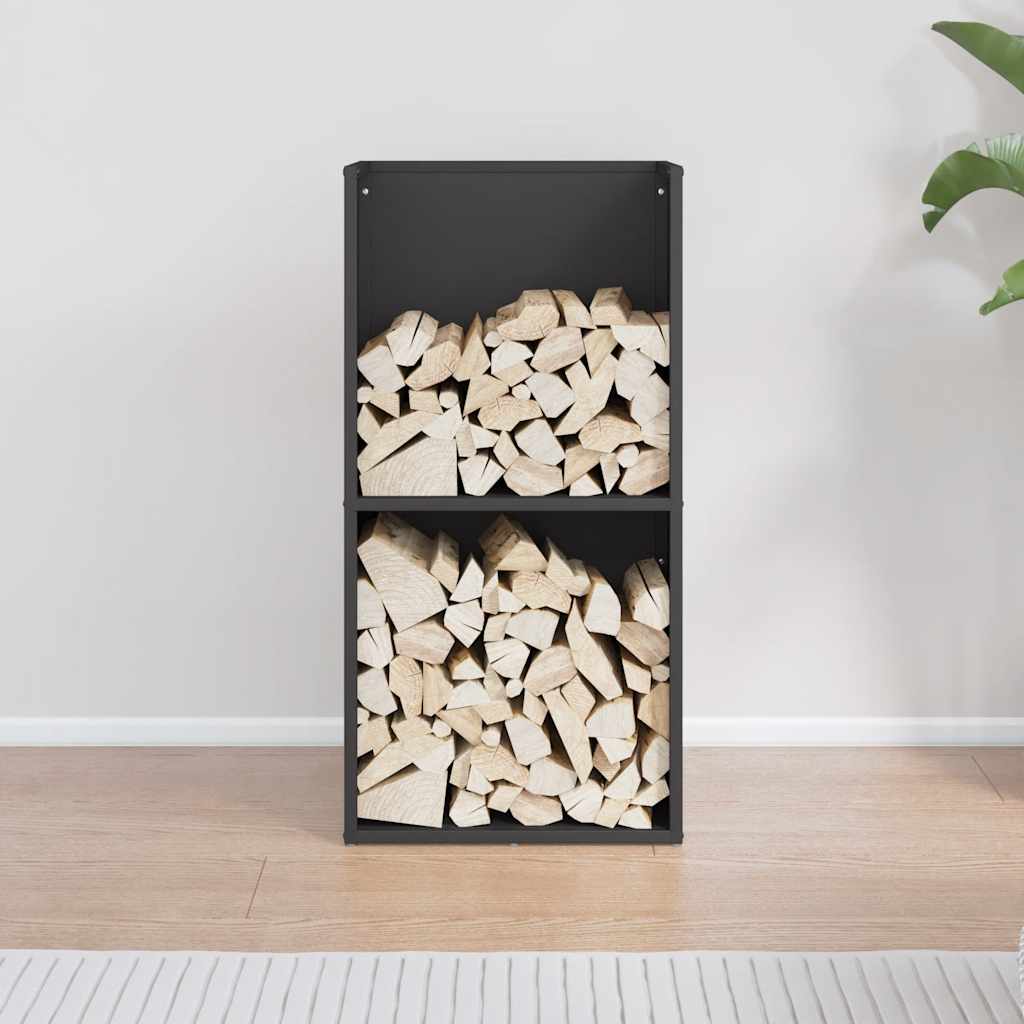 vidaXL Brandhoutrek 40x30x80 cm koudgewalst staal zwart