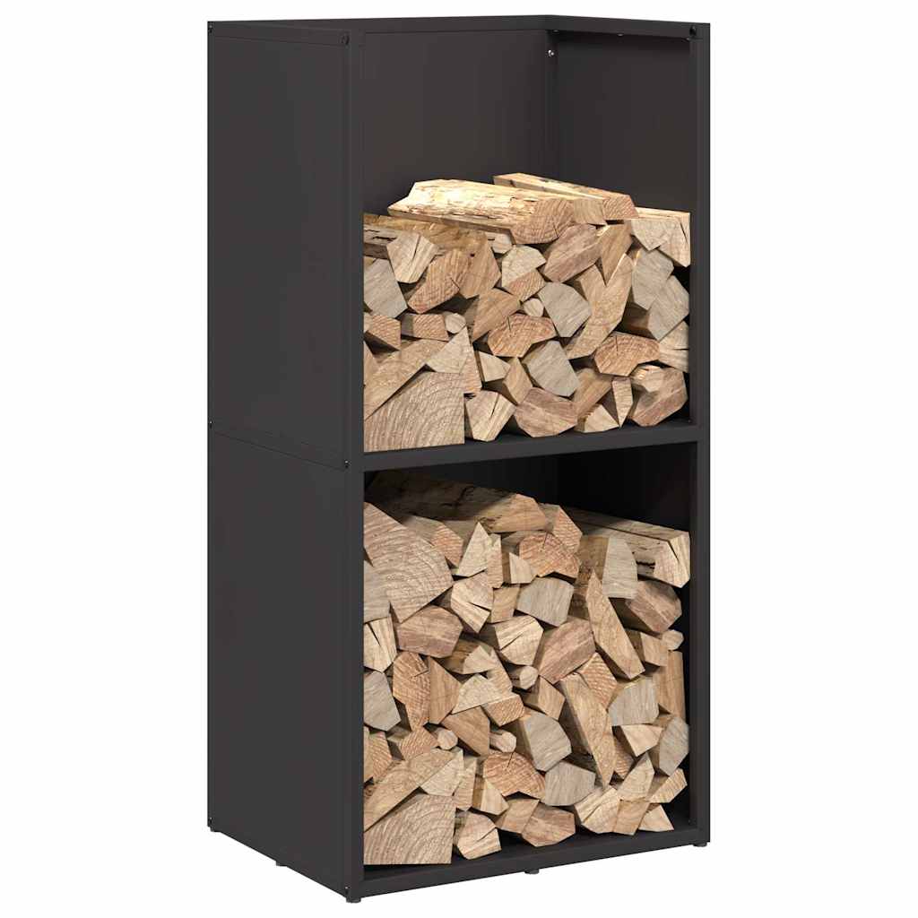 vidaXL Brandhoutrek 40x30x80 cm koudgewalst staal zwart