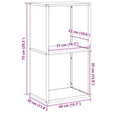 vidaXL Firewood Rack 40x30x75 cm Cold-Rolled Steel Black