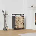 vidaXL Brandhoutrek 44x28x65 cm koudgewalst staal zwart