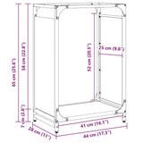 vidaXL Brandhoutrek 44x28x65 cm koudgewalst staal zwart