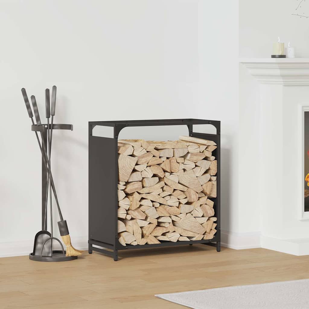 vidaXL Brandhoutrek 44x28x65 cm koudgewalst staal zwart