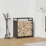 vidaXL Brandhoutrek 44x28x65 cm koudgewalst staal zwart