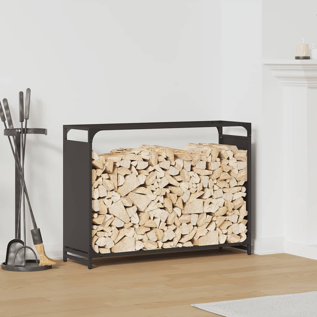 vidaXL Brandhoutrek 44x28x65 cm koudgewalst staal zwart