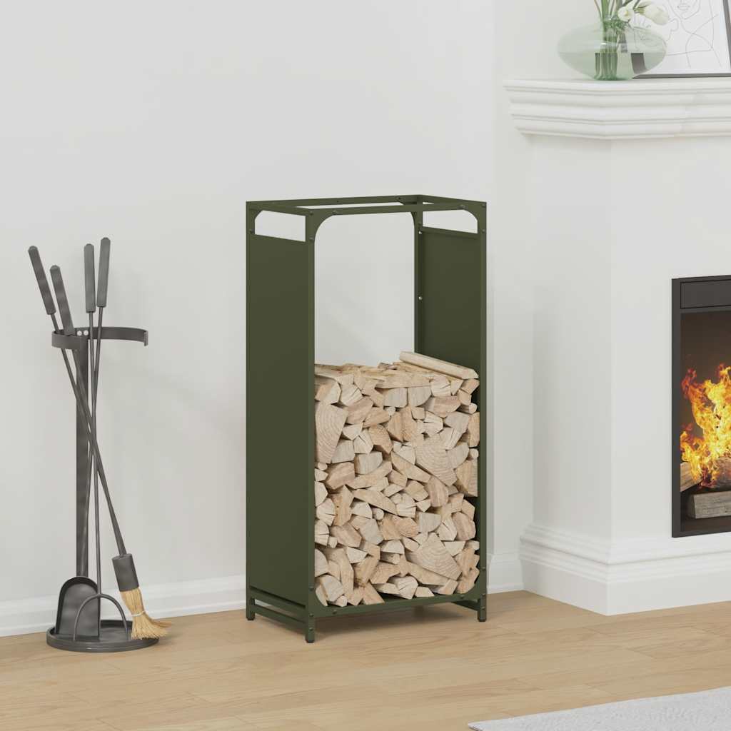 vidaXL Brandhoutrek 44x28x65 cm koudgewalst staal zwart