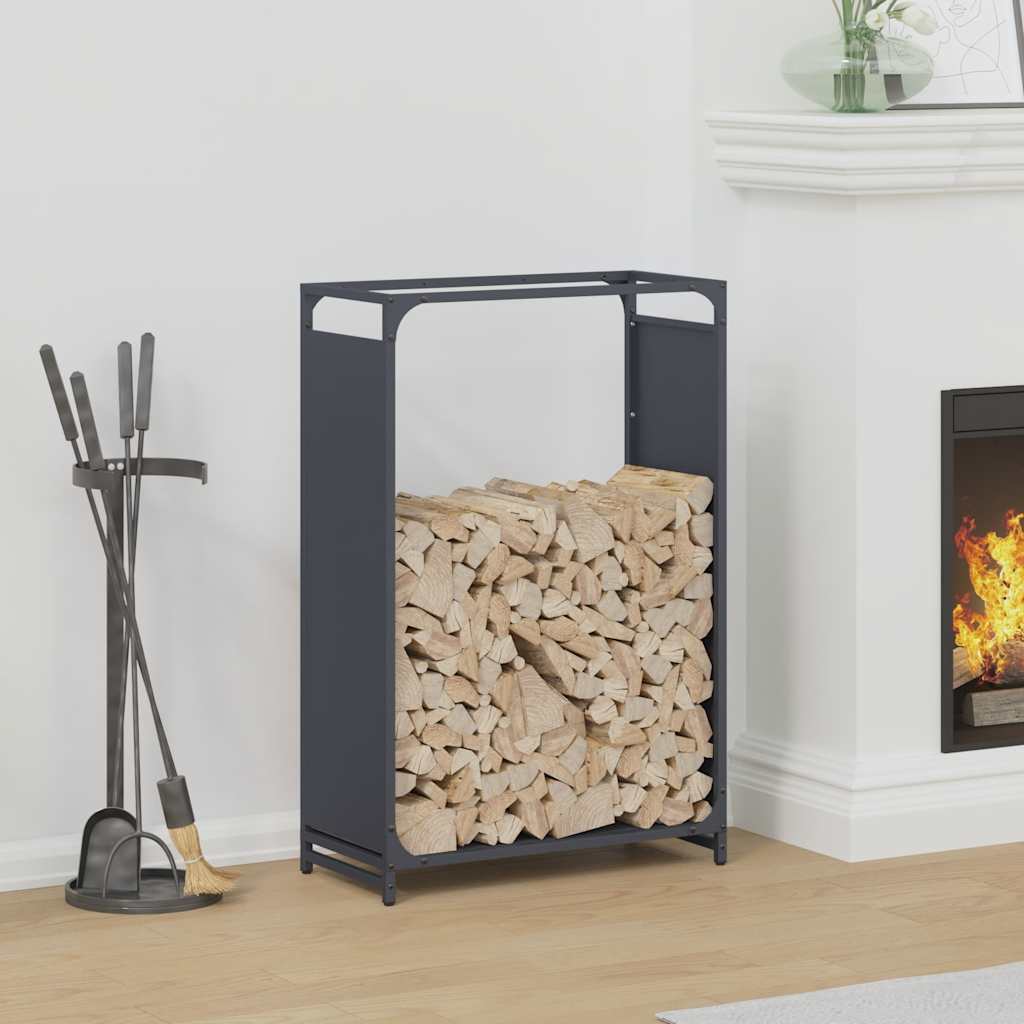 vidaXL Brandhoutrek 44x28x65 cm koudgewalst staal zwart