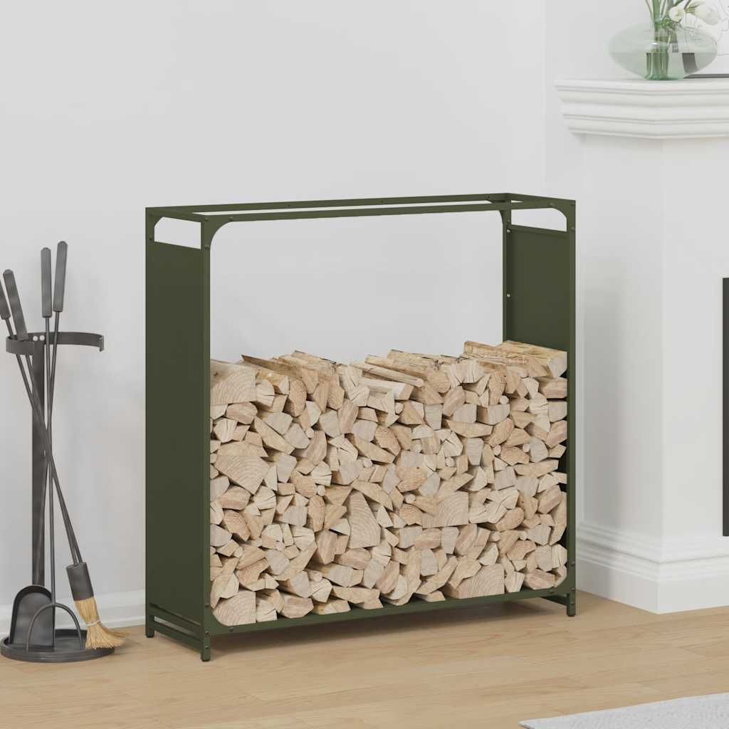 vidaXL Brandhoutrek 44x28x65 cm koudgewalst staal zwart