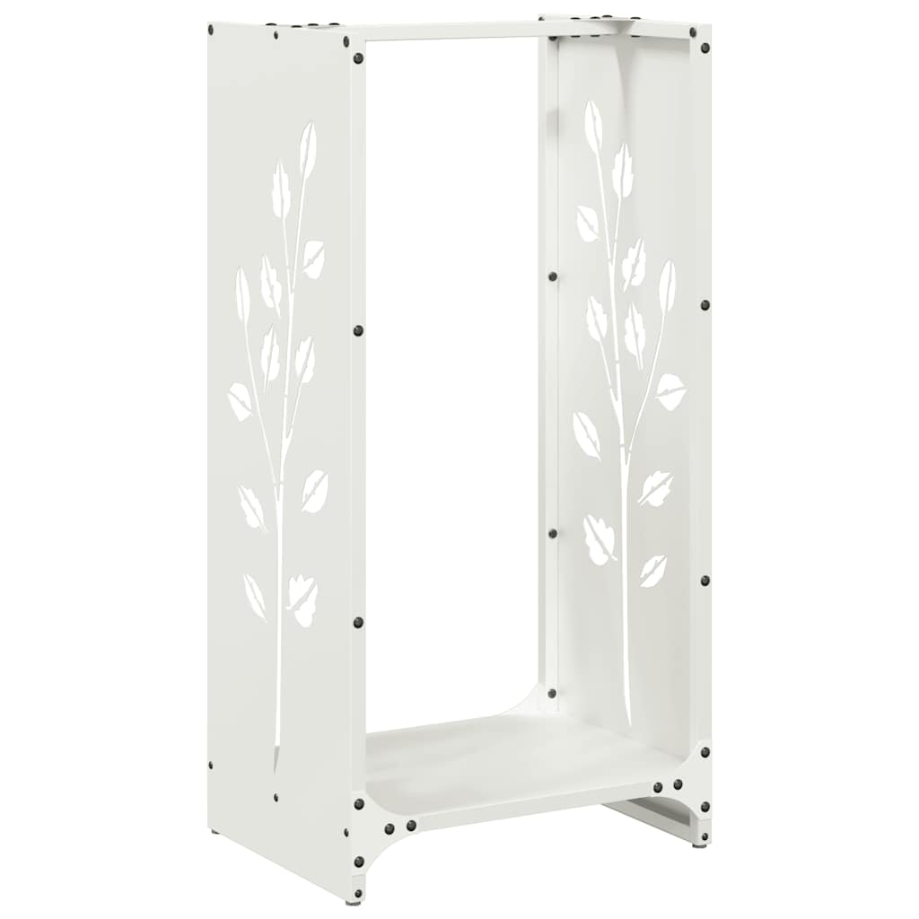 vidaXL Brandhoutrek 40x30x80 cm koudgewalst staal wit