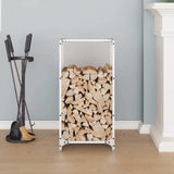 vidaXL Brandhoutrek 40x30x80 cm koudgewalst staal wit