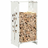 vidaXL Brandhoutrek 40x30x80 cm koudgewalst staal wit