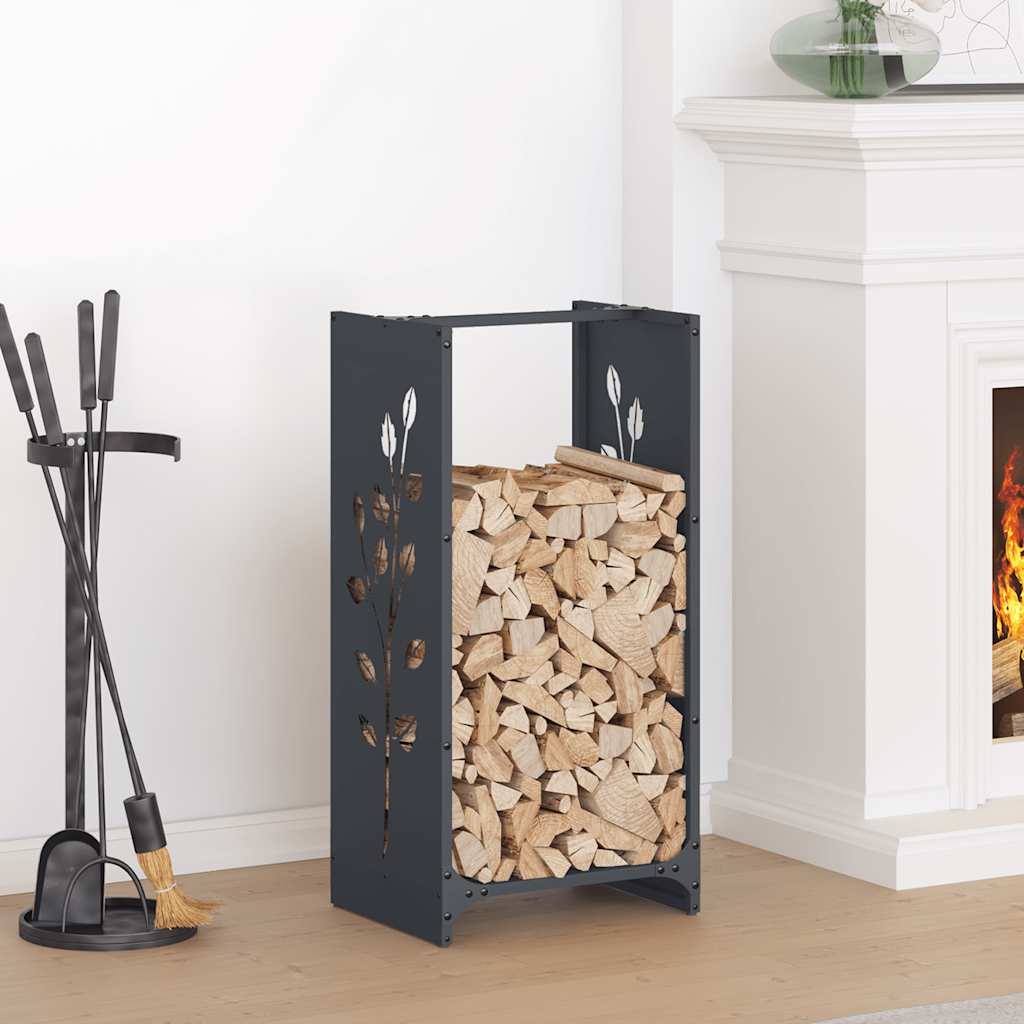 vidaXL Brandhoutrek 40x30x80 cm koudgewalst staal wit