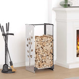vidaXL Brandhoutrek 40x30x80 cm koudgewalst staal wit