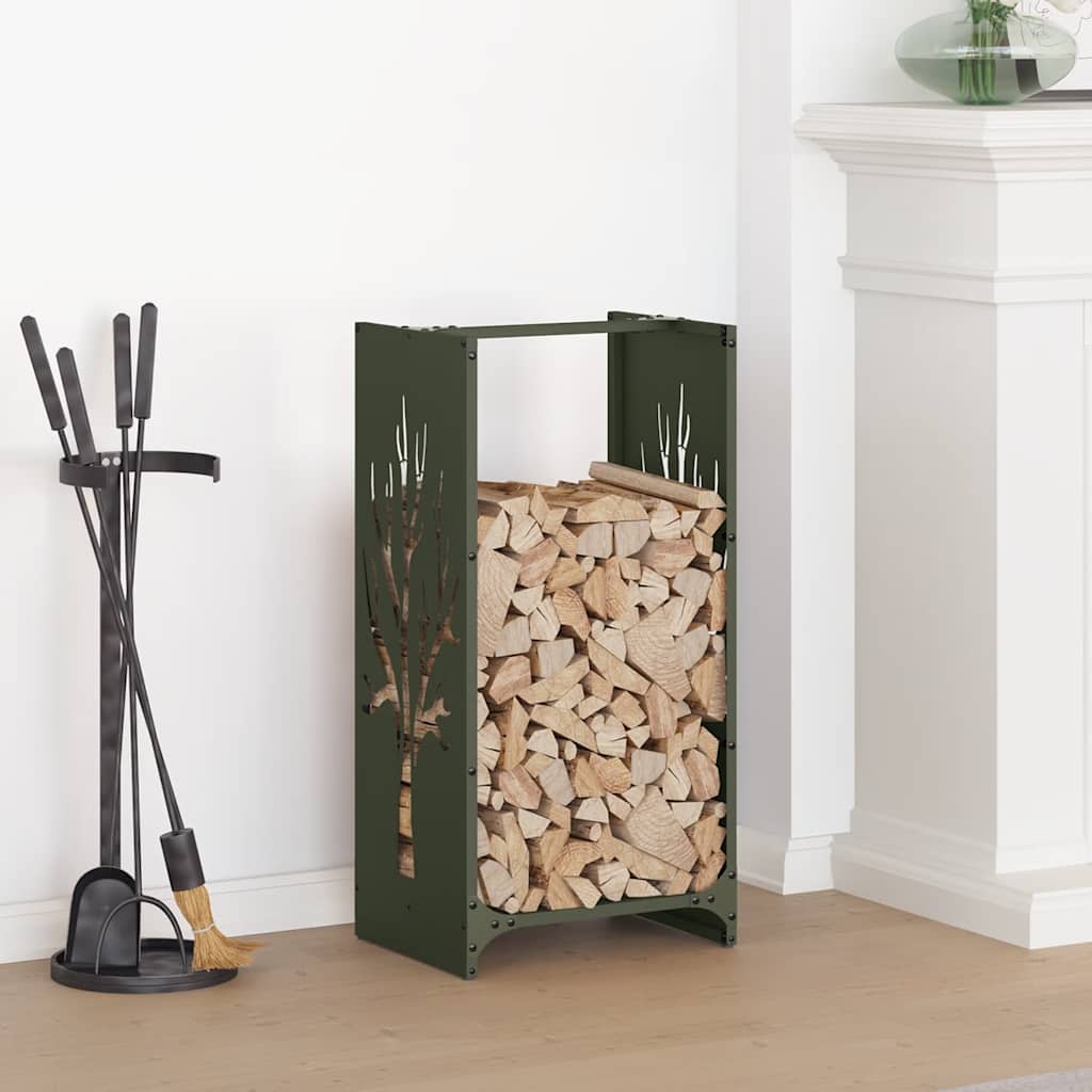 vidaXL Brandhoutrek 40x30x80 cm koudgewalst staal wit