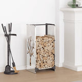 vidaXL Brandhoutrek 40x30x80 cm koudgewalst staal wit