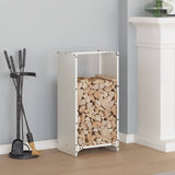 vidaXL Brandhoutrek 40x30x80 cm koudgewalst staal wit