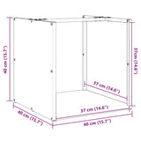 vidaXL Brandhoutrek 40x40x40 cm koudgewalst staal zwart