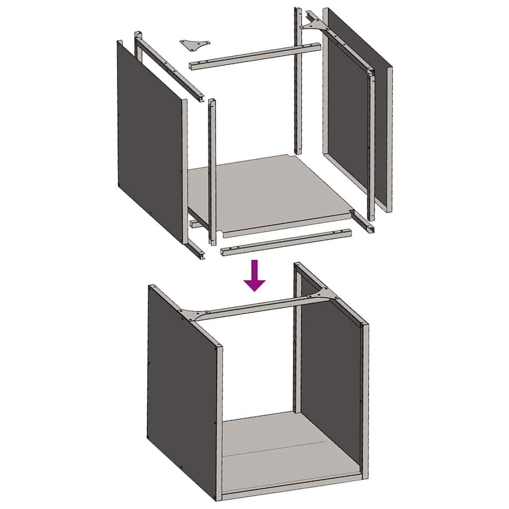 vidaXL Brandhoutrek 40x40x40 cm koudgewalst staal zwart
