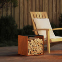 vidaXL Brandhoutrek 40x40x40 cm koudgewalst staal zwart