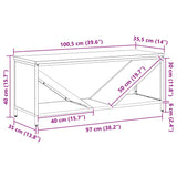vidaXL Brandhoutrek met houten blad 100,5x35,5x40 cm zwart