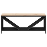 vidaXL Brandhoutrek met houten blad 100,5x35,5x40 cm zwart