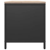 vidaXL Brandhoutrek met houten blad 100,5x35,5x40 cm zwart
