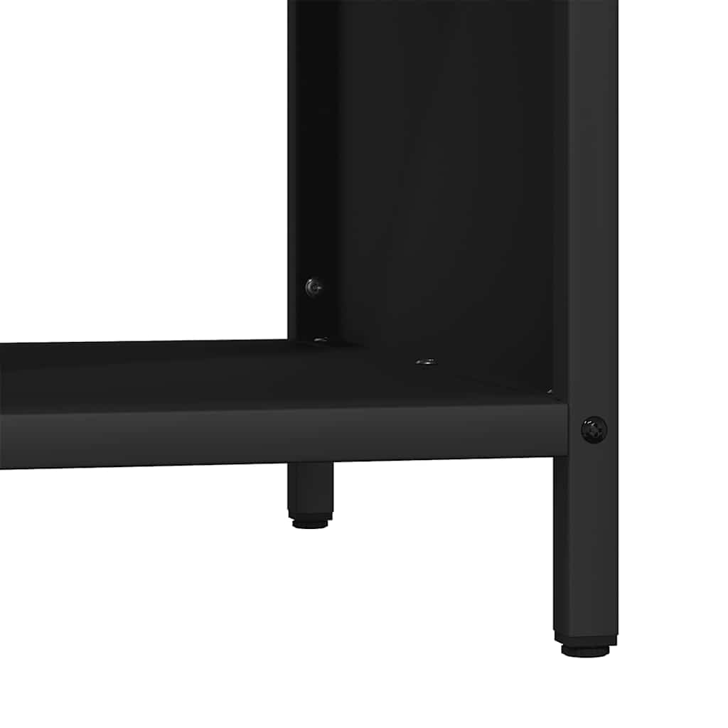 vidaXL Brandhoutrek met houten blad 100,5x35,5x40 cm zwart