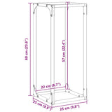 vidaXL Brandhoutrek 25x25x60 cm koudgewalst staal zwart