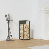 vidaXL Brandhoutrek 25x25x60 cm koudgewalst staal zwart