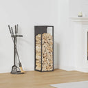 vidaXL Brandhoutrek 25x25x60 cm koudgewalst staal zwart