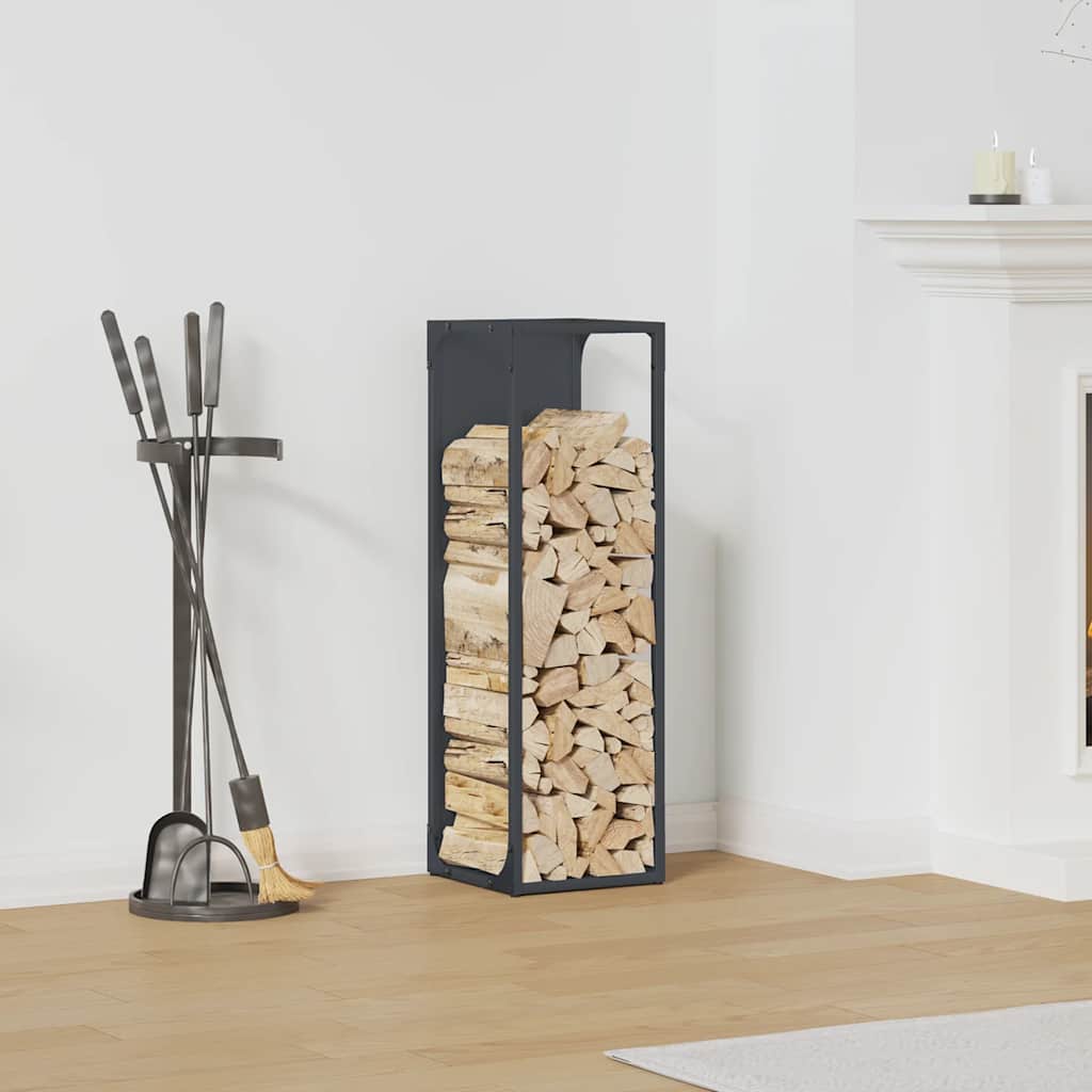 vidaXL Brandhoutrek 25x25x60 cm koudgewalst staal zwart