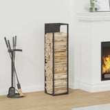 vidaXL Brandhoutrek 25x25x60 cm koudgewalst staal zwart
