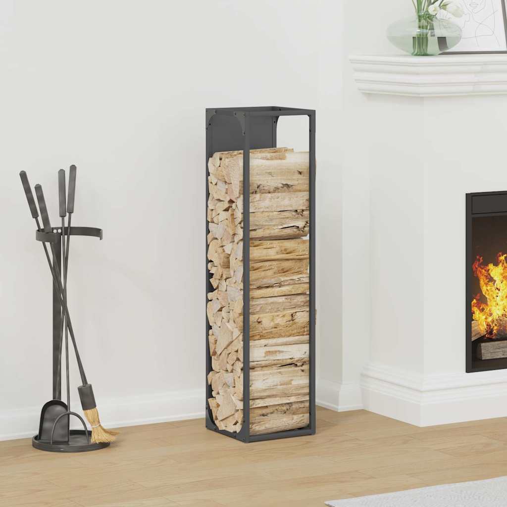 vidaXL Brandhoutrek 25x25x60 cm koudgewalst staal zwart